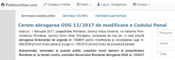 Sute de zălăuani au semnat petiția  națională impotriva guvernului Grindeanu